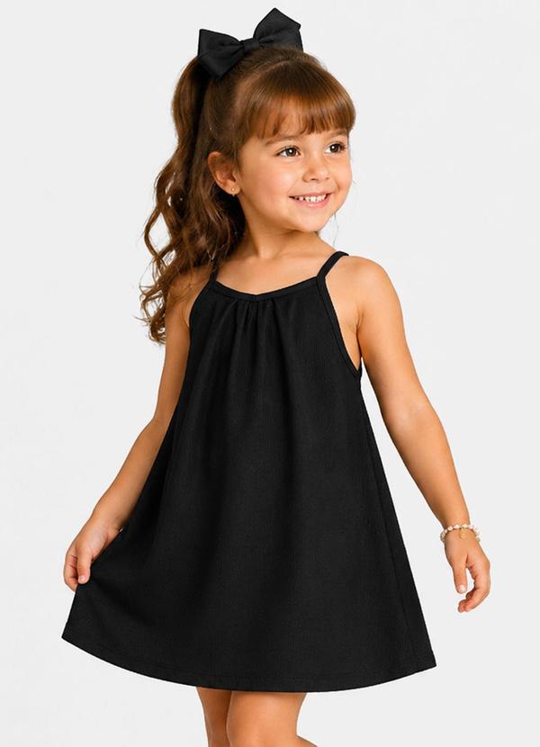 Vestido Infantil com Alças Preto
