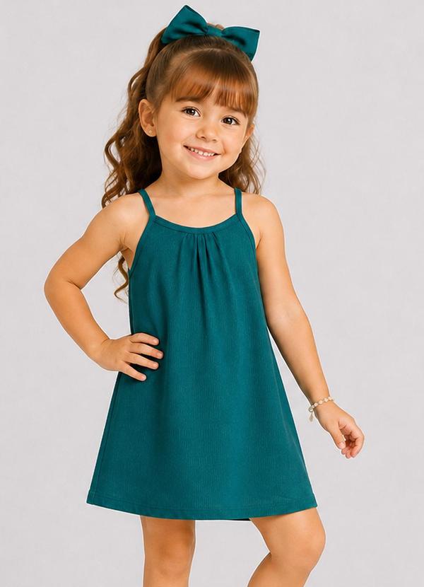 Vestido Infantil com Alças Verde
