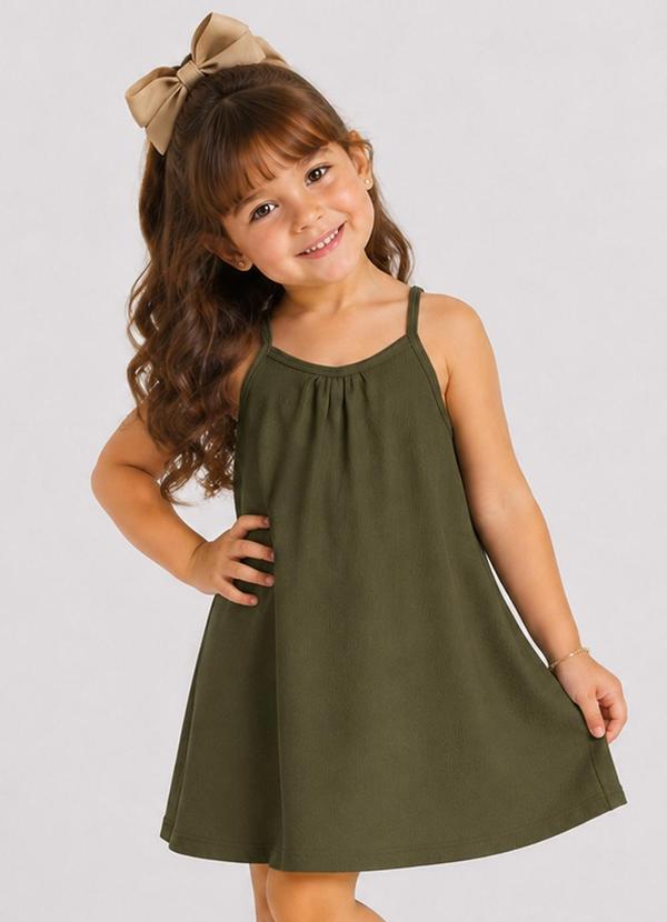 Vestido Infantil com Alças Verde