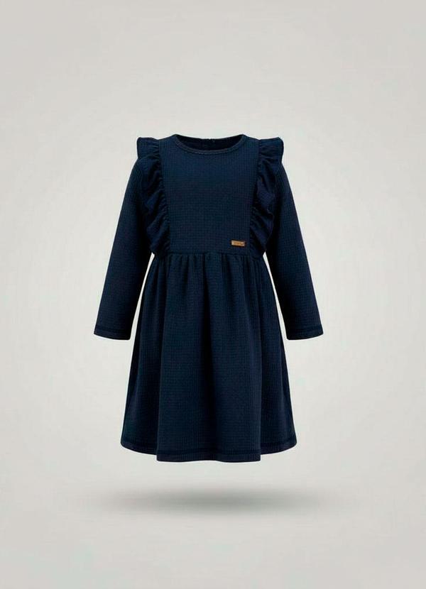 Vestido Infantil com Babados Azul