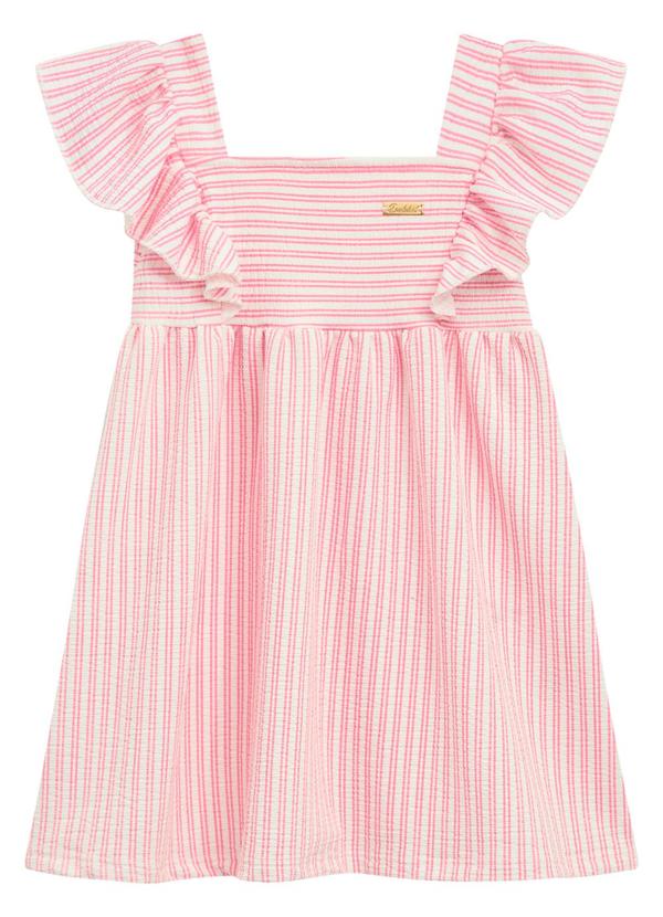 Vista 2 Vestido Infantil com Babados Rosa Duduka Duduka