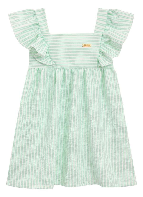 Vista 2 Vestido Infantil com Babados Verde Duduka Duduka