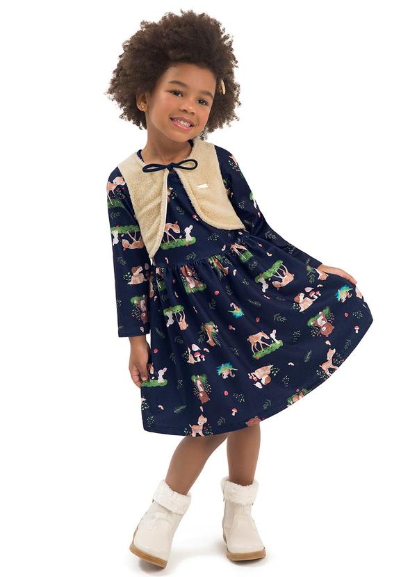 Vestido Infantil com Bolero Azul