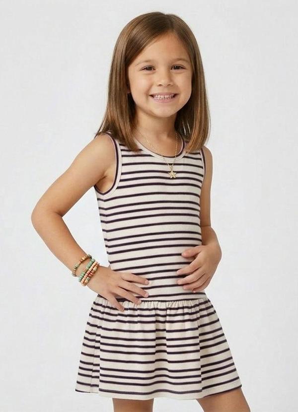 Vestido Infantil com Decote nas Costas Azul