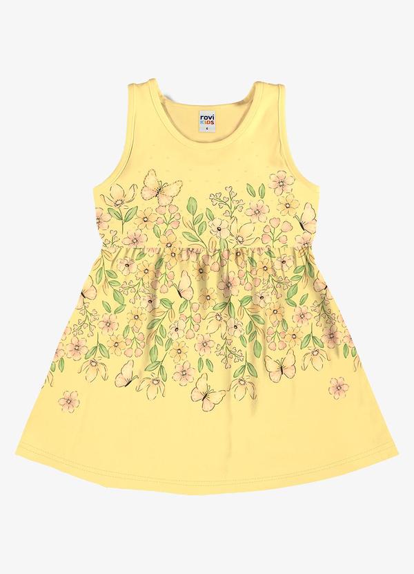 Vestido Infantil com Estampa Floral Amarelo