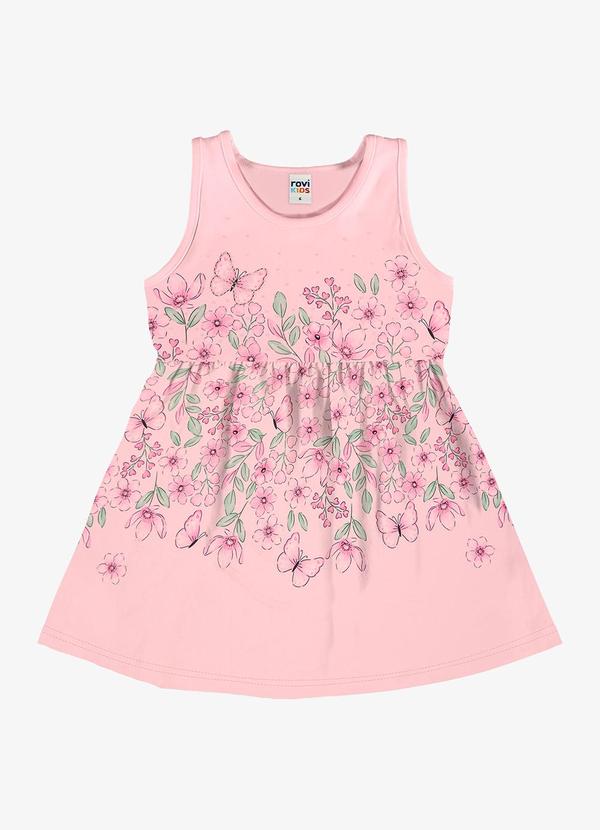Vestido Infantil com Estampa Floral Rosa