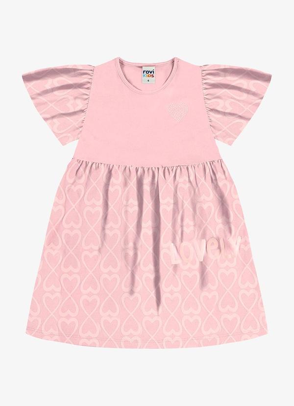 Vestido Infantil com Estampa Rosa