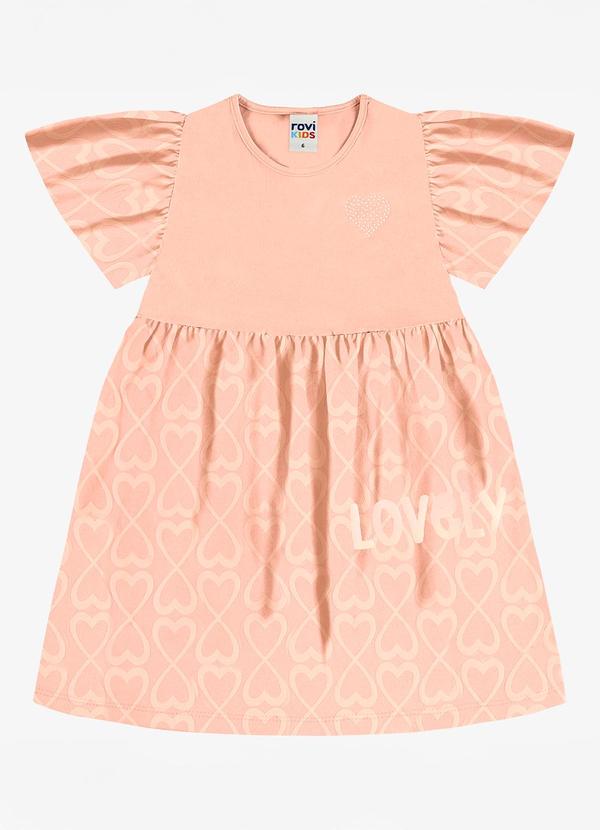 Vestido Infantil com Estampa Rosa