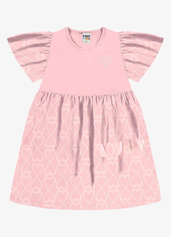 Vestido Infantil com Estampa Rosa