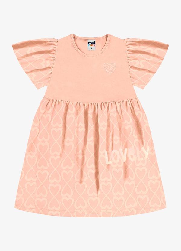 Vestido Infantil com Estampa Rosa
