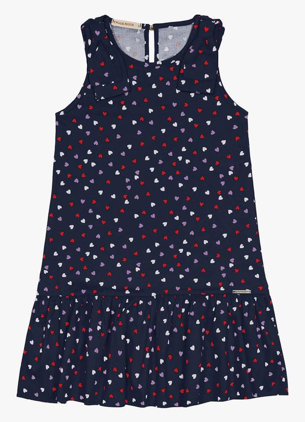 Vestido Infantil com Laço Azul
