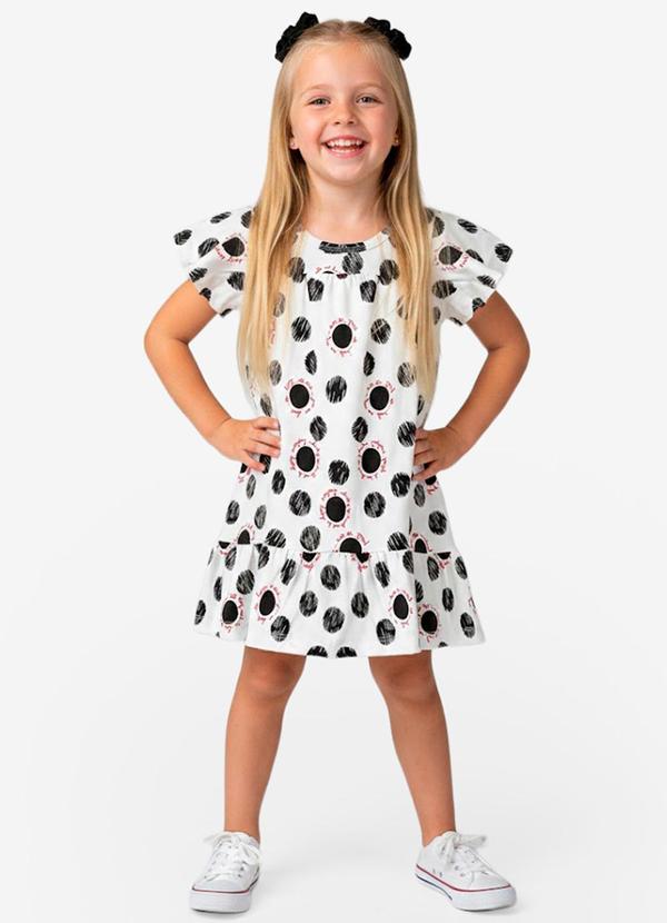 Vestido Infantil com Manga Godê Preto