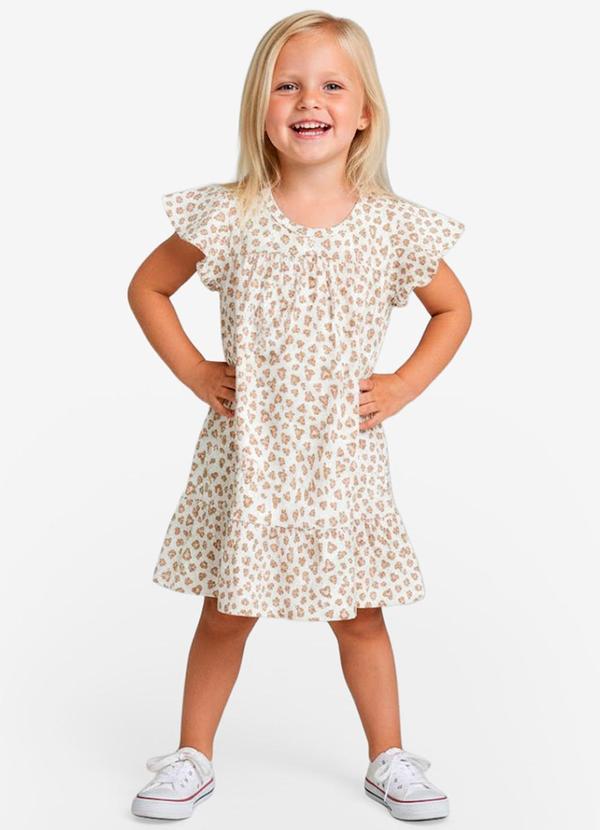 Vestido Infantil com Manga Godê Rosa