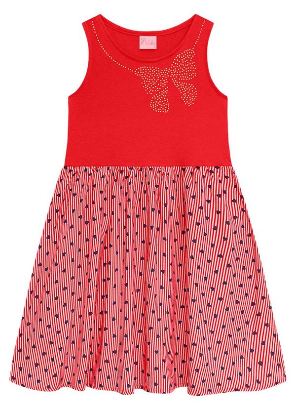 Vista 2 Vestido Infantil com Saia Vermelha Duduka Duduka