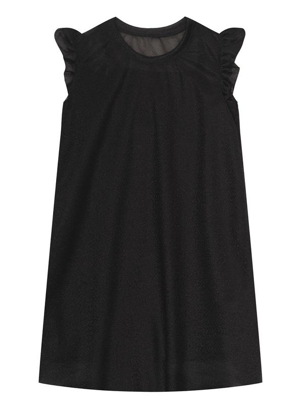 Vista 2 Vestido Infantil com Sobreposição Preto Select Select