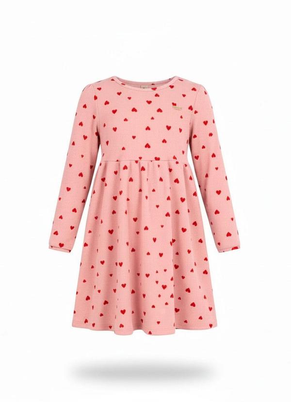 Vestido Infantil Coração Rosa