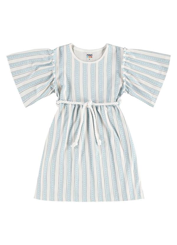 Vestido Infantil Cotton Listrado Azul