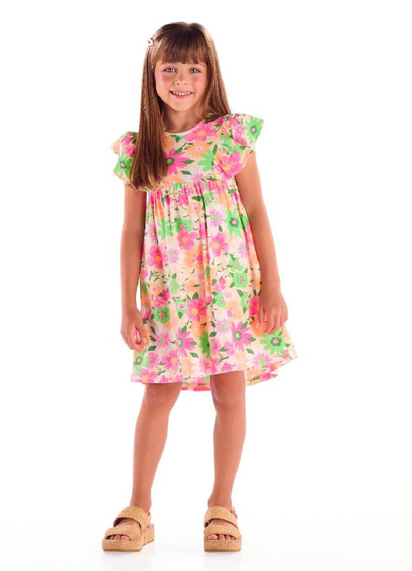 Vista 2 Vestido Infantil Cotton Rosa Quimby Quimby
