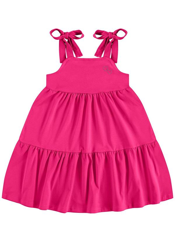 Vista 2 Vestido Infantil de Alças em Cotton Rosa GULOSEIMA GULOSEIMA