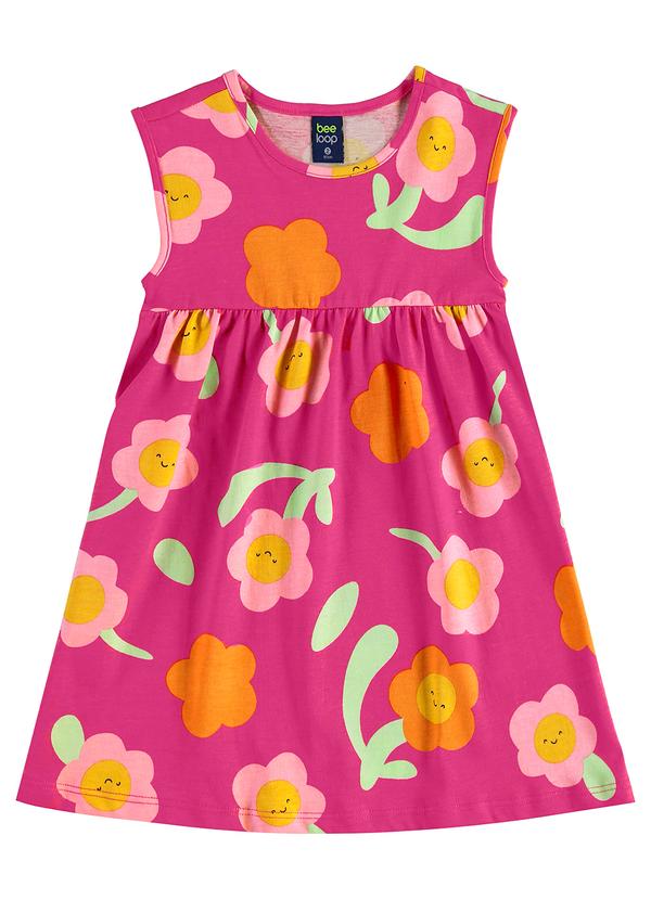Vestido Infantil de Florezinhas Rosa