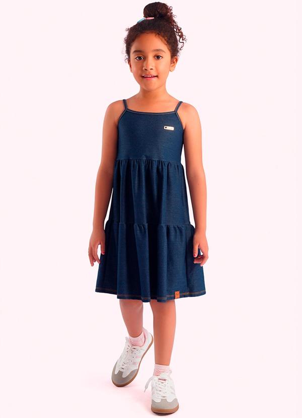 Vista 2 Vestido Infantil Duas Marias Azul Duduka Duduka