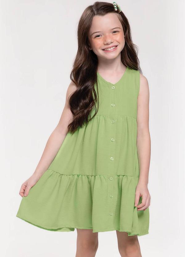 Vestido Infantil em Air Flow Verde