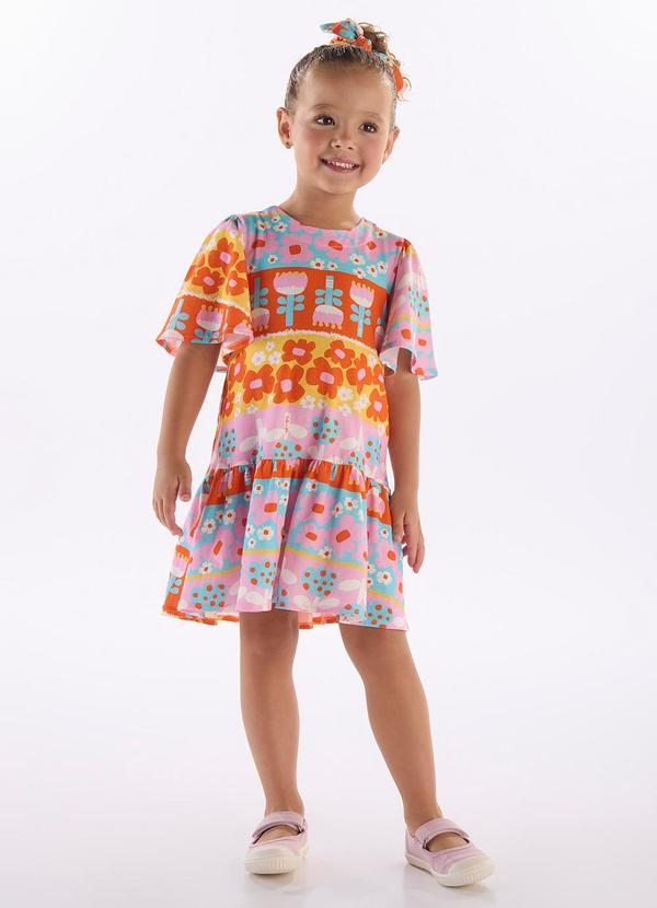 Vestido Infantil em Algodão Azul