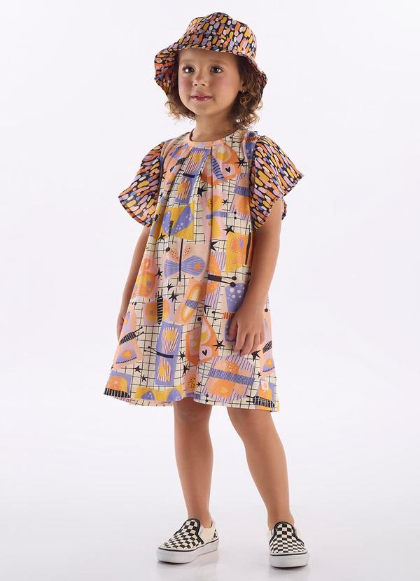 Vista 2 Vestido Infantil em Algodão Três e Já Branco Três e Já