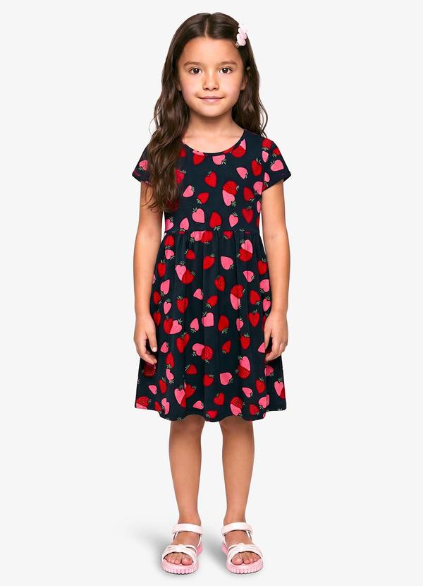 Vestido Infantil em Cotton Leve Azul