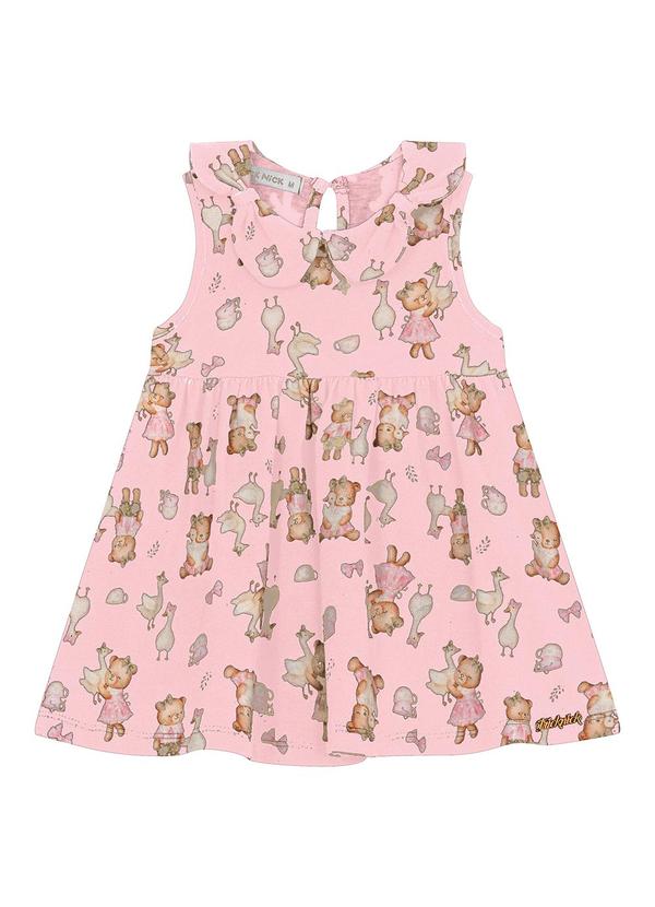 Vista 2 Vestido Infantil em Cotton Leve Rosa Trick Nick Trick Nick