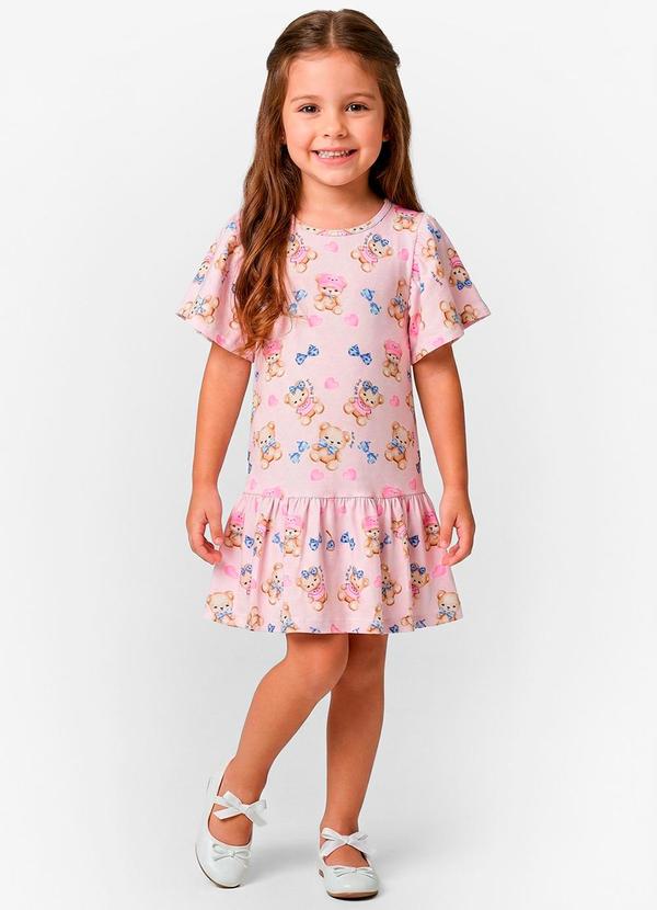 Vestido Infantil em Cotton Leve Rosa