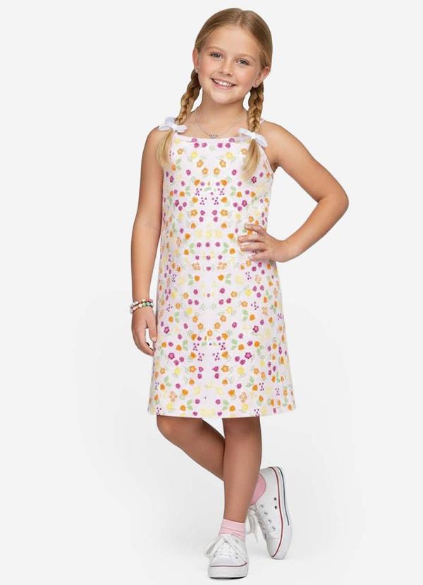 Vista 2 Vestido Infantil em Cotton Leve Rotativo Laranja Select Select