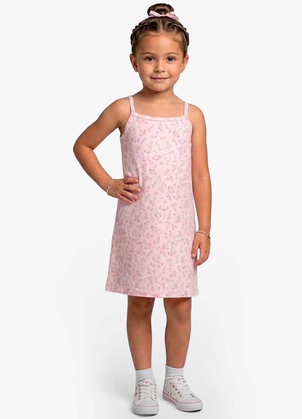 Vista 2 Vestido Infantil em Cotton Leve Rotativo Rosa Select Select