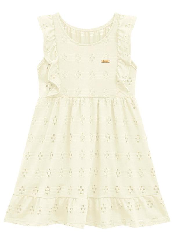 Vista 2 Vestido Infantil em Laise Bege Duduka Duduka
