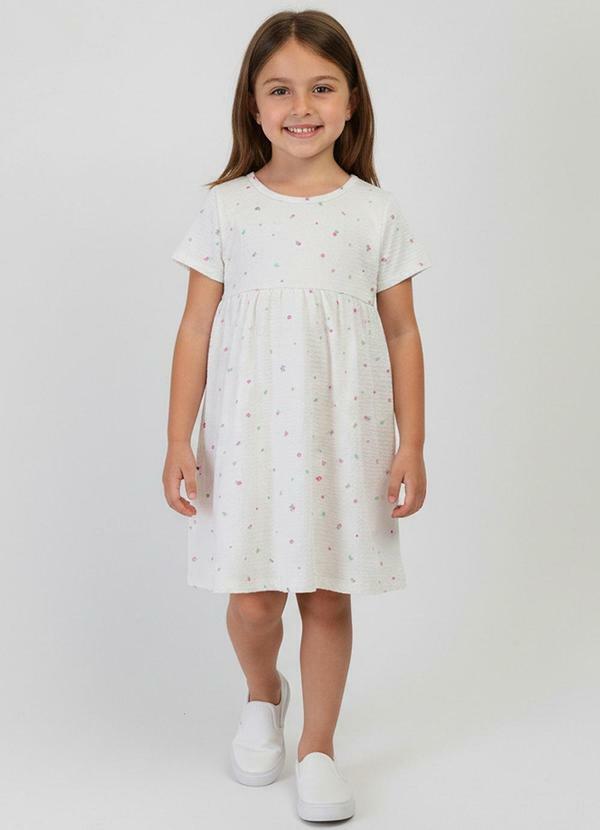 Vista 2 Vestido Infantil em Malha Dots Bege Select Select