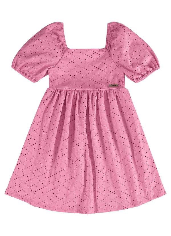 Vestido Infantil em Malha Laise Rosa