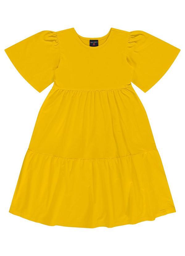 Vista 2 Vestido Infantil em Meia Malha Amarelo GULOSEIMA GULOSEIMA