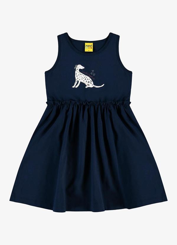 Vestido Infantil em Meia Malha Azul