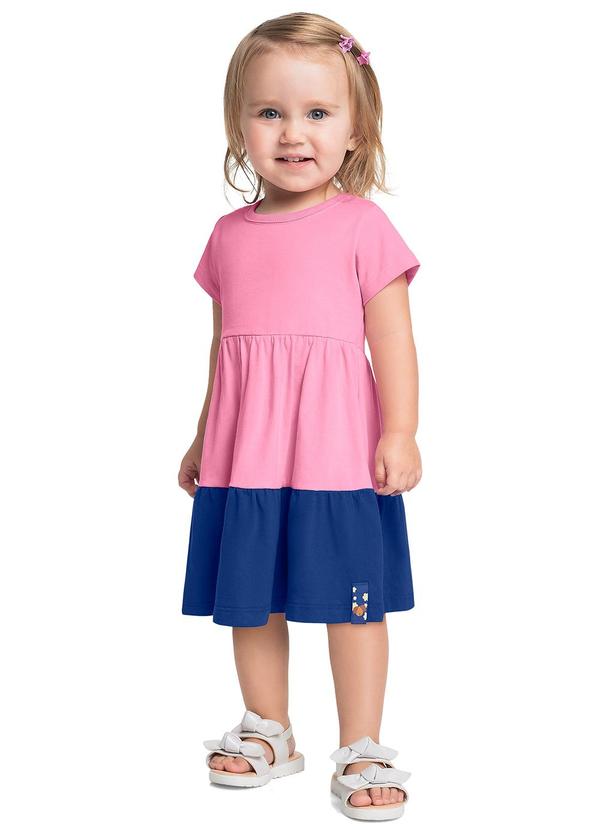 Vestido Infantil em Meia Malha Rosa
