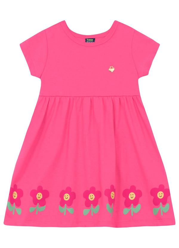 Vestido Infantil em Meia Malha Bee Loop Rosa