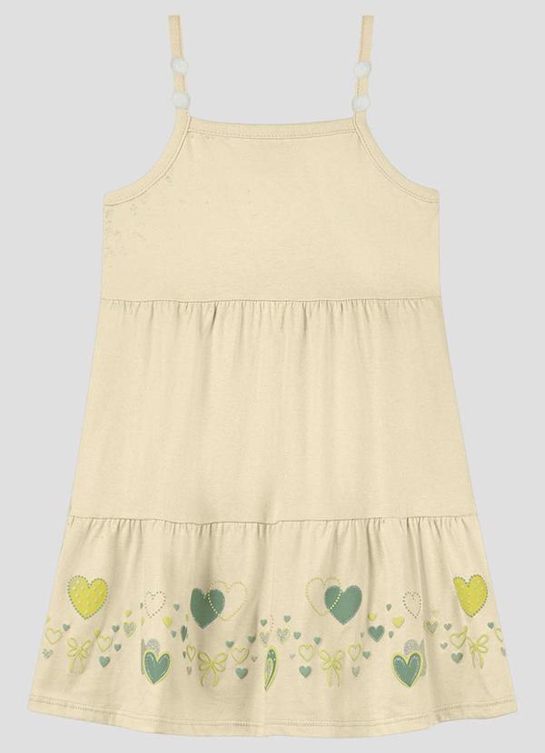 Vestido Infantil em Meia Malha Bege