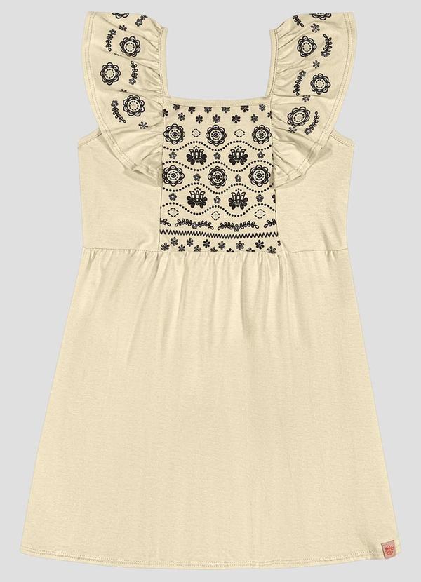 Vestido Infantil em Meia Malha Bege