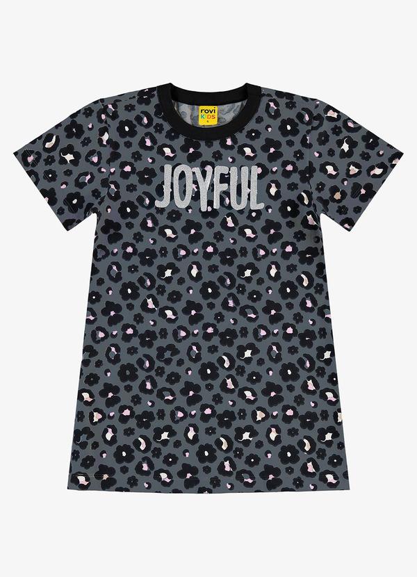 Vista 2 Vestido Infantil em Meia Malha Preto Rovi Kids Rovi Kids