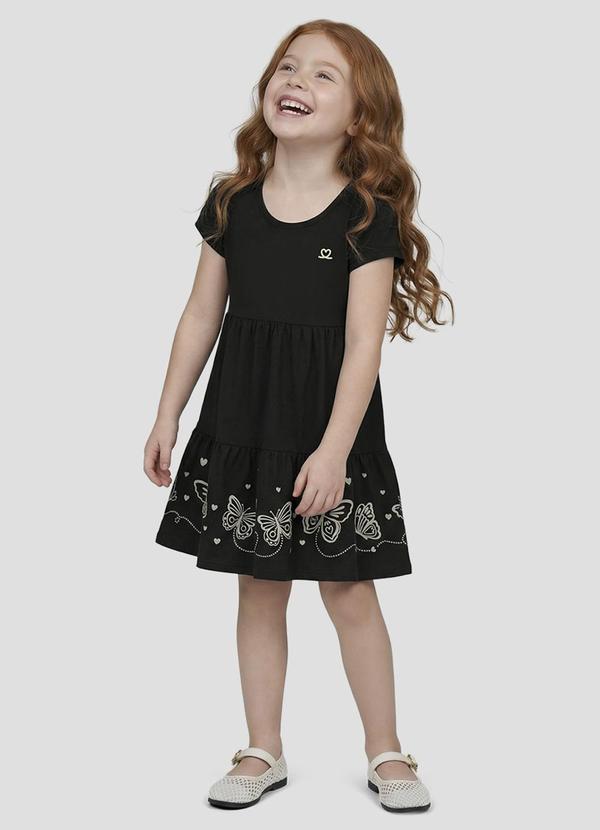 Vestido Infantil em Meia Malha Preto
