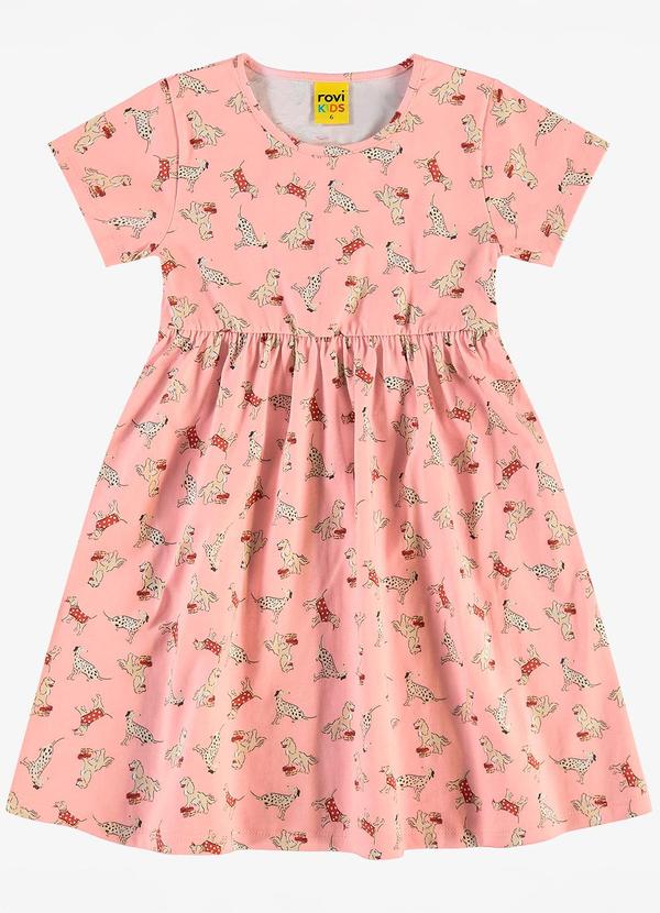Vestido Infantil em Meia Malha Rosa