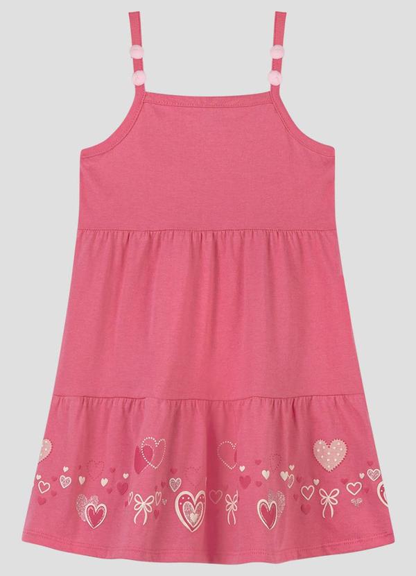 Vestido Infantil em Meia Malha Rosa