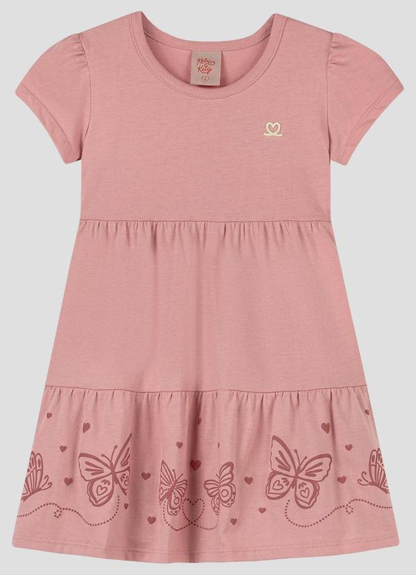 Vestido Infantil em Meia Malha Rosa
