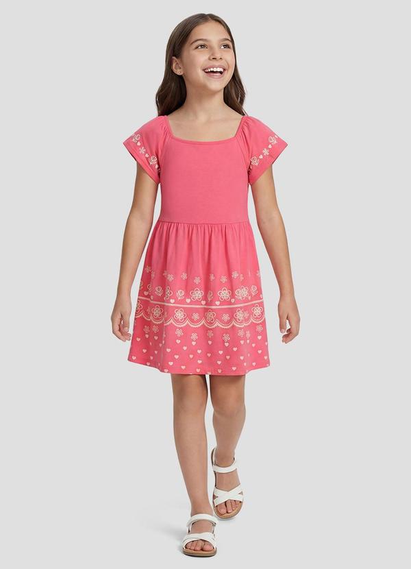 Vestido Infantil em Meia Malha Rosa