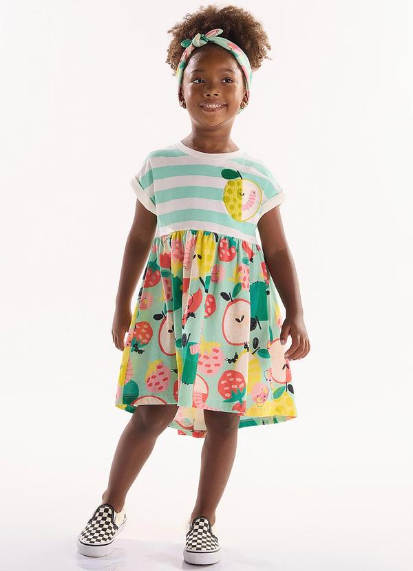 Vestido Infantil em Meia Malha Verde
