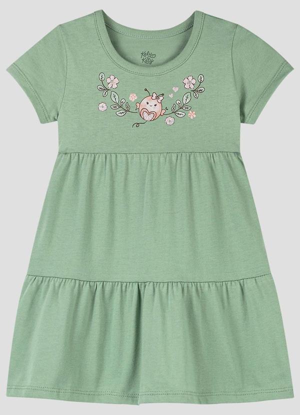 Vestido Infantil em Meia Malha Verde